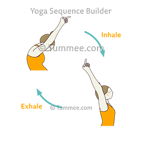 Cat Cow Pose Arms Raised Hands Interlaced Close Up Yoga Marjaryasana Bilitasana Baddha Uttana Hasta Close Up Yoga Sequences Benefits Variations And Sanskrit Pronunciation Tummee Com