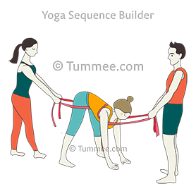 Half Wide Legged Forward Bend Pose With Assistance Yoga ...