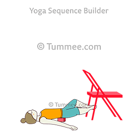 Reclined Butterfly Pose Block Under Sacrum Feet Back Chair ...
