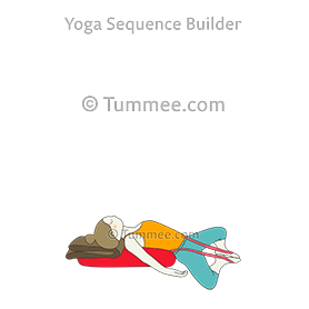 Reclined Butterfly With Strap Bolster And Blanket Yoga Supta Baddha Konasana With Strap Bolster And Blanket Yoga Sequences Benefits Variations And Sanskrit Pronunciation Tummee Com