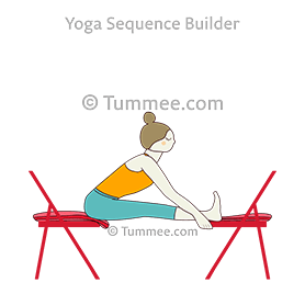 Supported Seated Forward Bend Pose Head Up Chairs Yoga ...