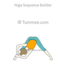 Wide Legged Forward Bend Pose Variation Both Hands On One Ankle Yoga Prasarita Padottanasana Both Hands On One Ankle Yoga Sequences Benefits Variations And Sanskrit Pronunciation Tummee Com